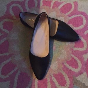 JJill Black leather point toe flats